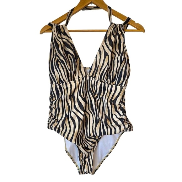 SIMPLY FIT Swimwear One Piece Swim Suit Animal Zebra Print Tummy Control 3X NWT - Picture 5 of 8